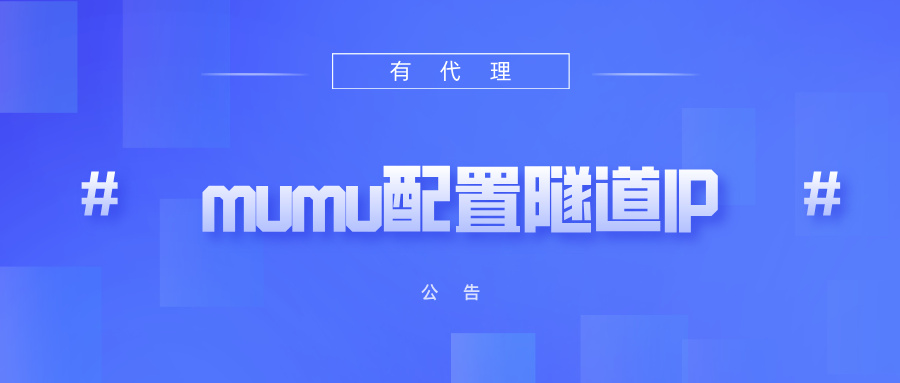 有代理隧道代理IP在mumu模拟器配置教程