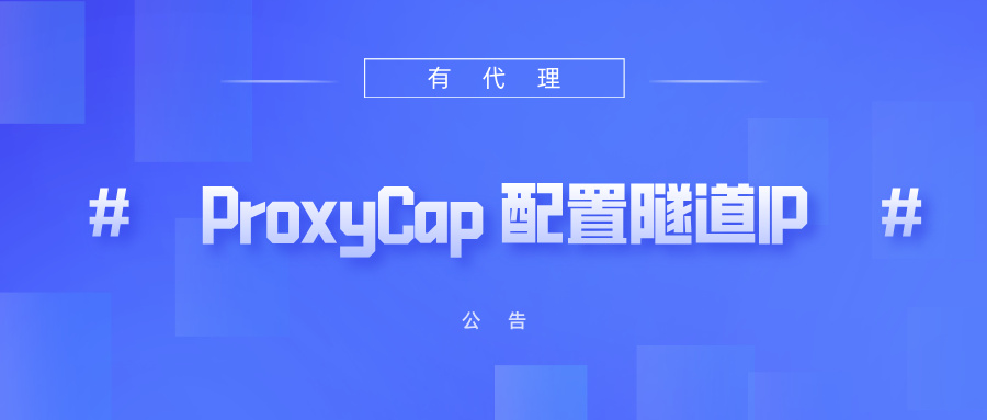 有代理隧道代理IP在ProxyCap配置教程