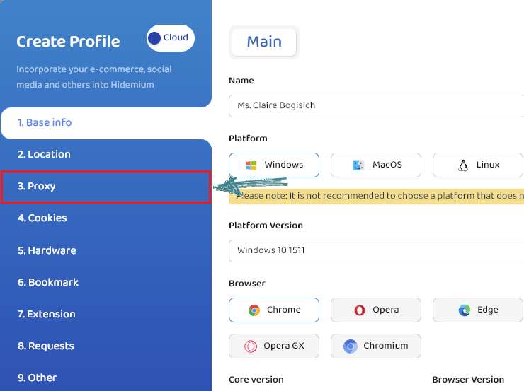 有代理隧道代理IP在Hidemium指纹浏览器配置教程