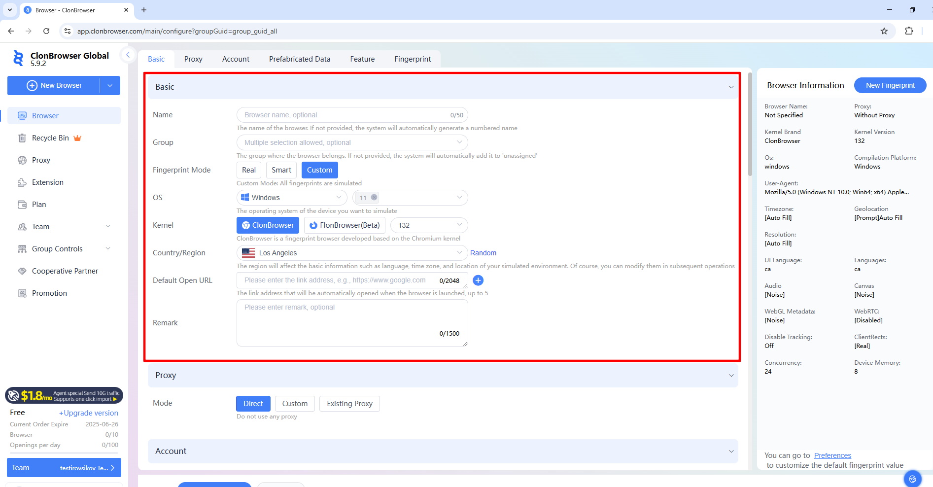 有代理短效动态ip在ClonBrowser浏览器配置教程