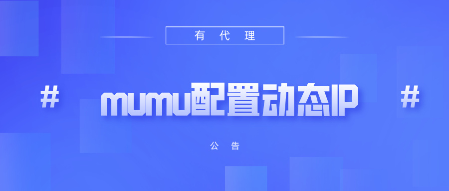 有代理共享静态代理IP在mumu模拟器配置教程