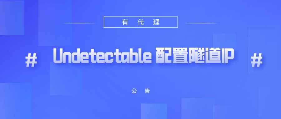 有代理隧道代理IP在Undetectable指纹浏览器配置教程