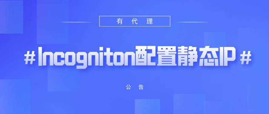 有代理共享静态代理IP在Incogniton浏览器配置教程