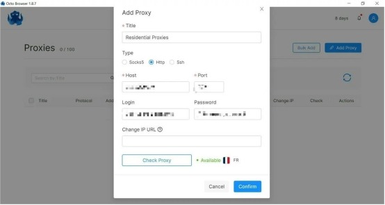 有代理隧道代理IP在Octo Browser浏览器配置教程