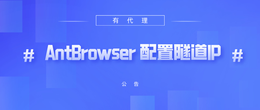 有代理隧道代理IP在 AntBrowser浏览器配置教程